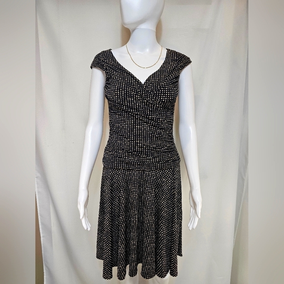 Tahari by Arthur S. Levine Serena Black & White Polka Dot Dress – Size 4 - Picture 1 of 6